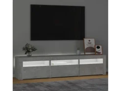 Mueble de TV con luces LED gris hormigón 180x35x40 cm ES25775