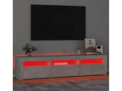 Mueble de TV con luces LED gris hormigón 180x35x40 cm ES25775