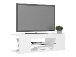 Mueble de TV con luces LED blanco 90x39x30 cm