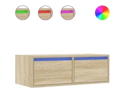 Mueble de TV con luces LED roble sonoma 75x35,5x25 cm