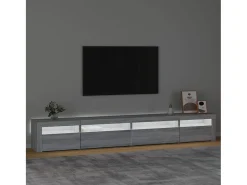 Mueble de TV con luces LED gris sonoma 270x35x40 cm ES16481