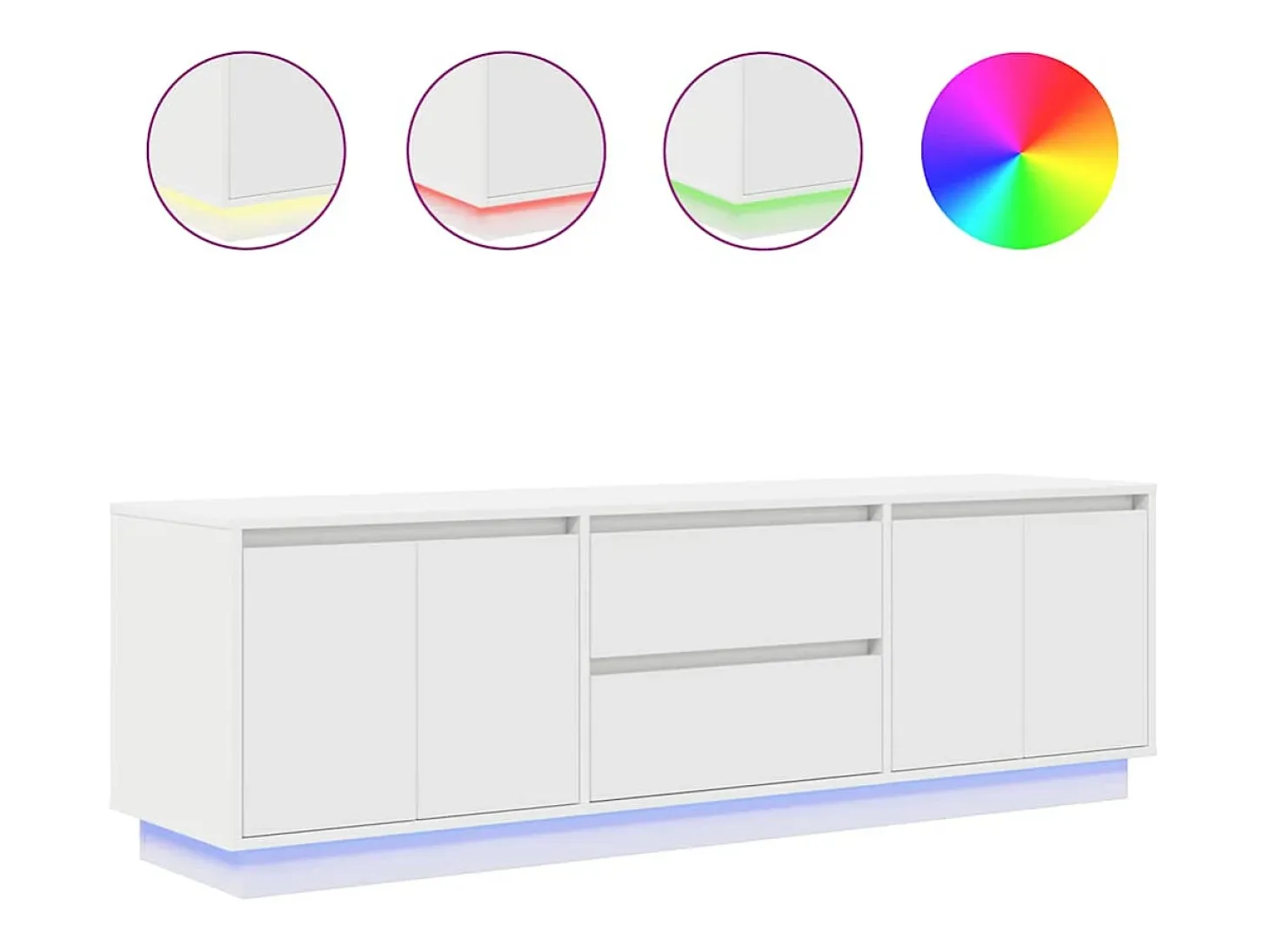Mueble de TV con luces LED blanco 160,5x41x50 cm