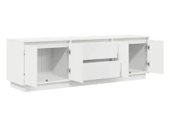 Mueble de TV con luces LED blanco 160,5x41x50 cm