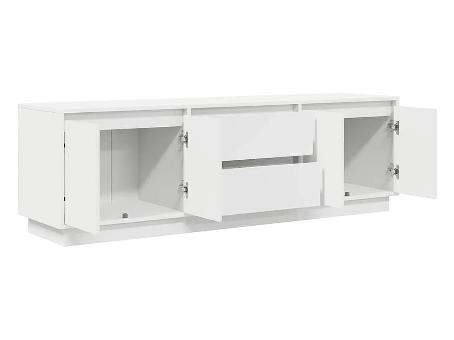 Mueble de TV con luces LED blanco 160,5x41x50 cm