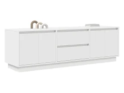 Mueble de TV con luces LED blanco 160,5x41x50 cm
