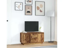 Mueble de TV con luces LED madera vieja 100x41x50 cm