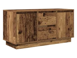 Mueble de TV con luces LED madera vieja 100x41x50 cm