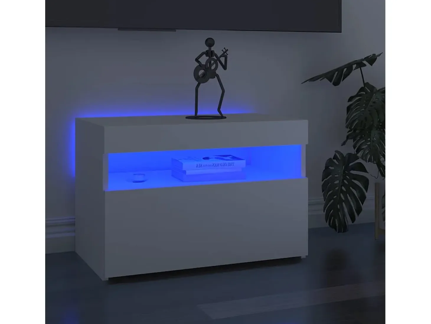 Mueble de TV con luces LED blanco 60x35x40 cm