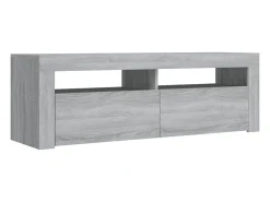 Mueble de TV con luces LED gris Sonoma 120x35x40 cm
