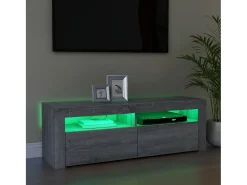 Mueble de TV con luces LED gris Sonoma 120x35x40 cm