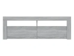 Mueble de TV con luces LED gris Sonoma 120x35x40 cm