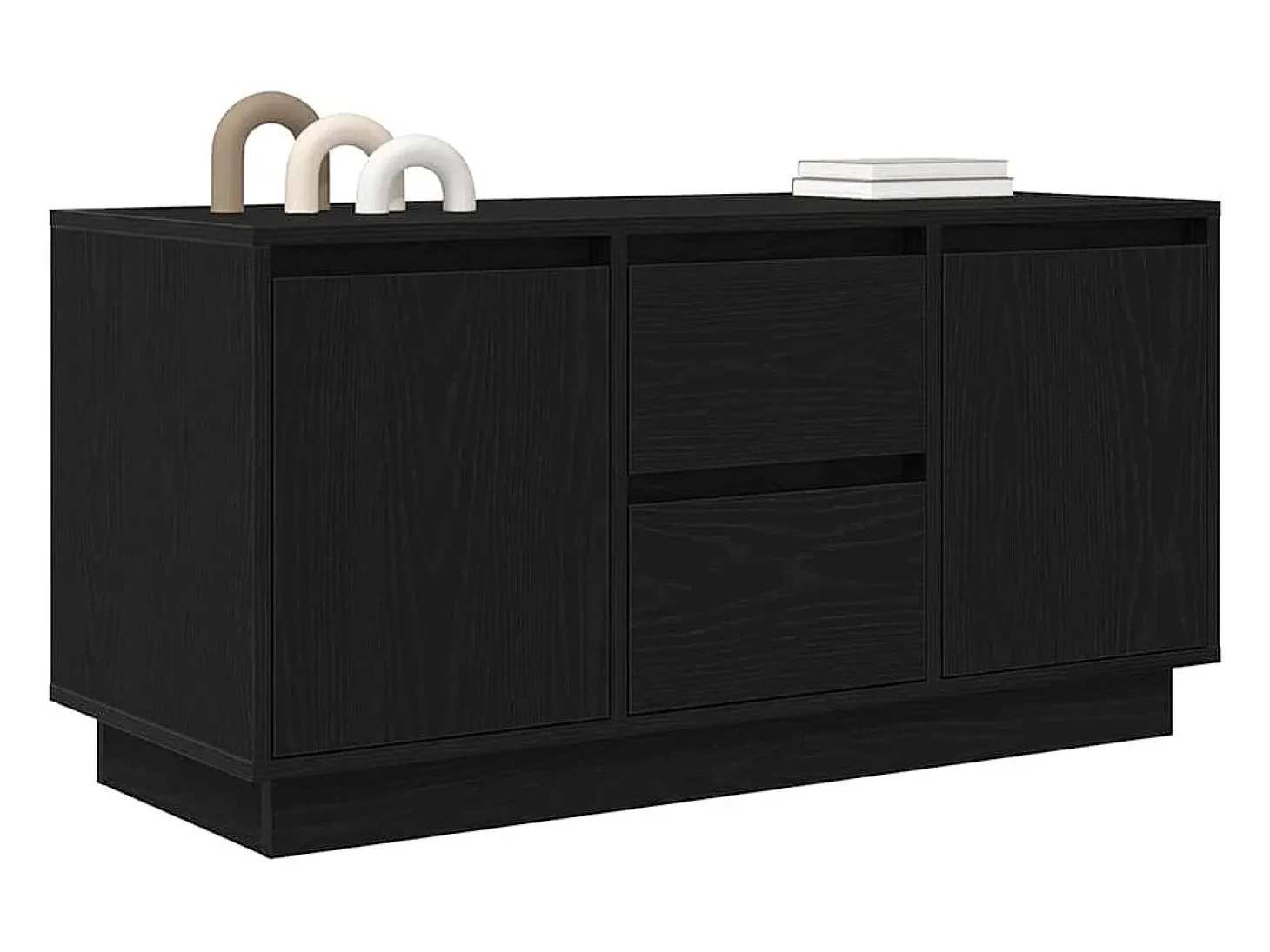 Mueble de TV con luces LED roble negro 100x41x50 cm