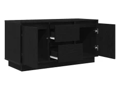 Mueble de TV con luces LED roble negro 100x41x50 cm