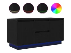 Mueble de TV con luces LED roble negro 100x41x50 cm
