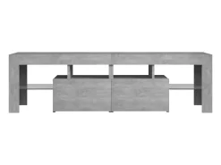 Mueble de TV con luces LED gris hormigón 140x36,5x40 cm
