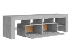 Mueble de TV con luces LED gris hormigón 140x36,5x40 cm