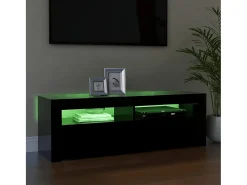 Mueble de TV con luces LED negro 120x35x40 cm