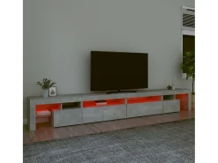 Mueble de TV con luces LED gris hormigón 290x36,5x40 cm ES528139