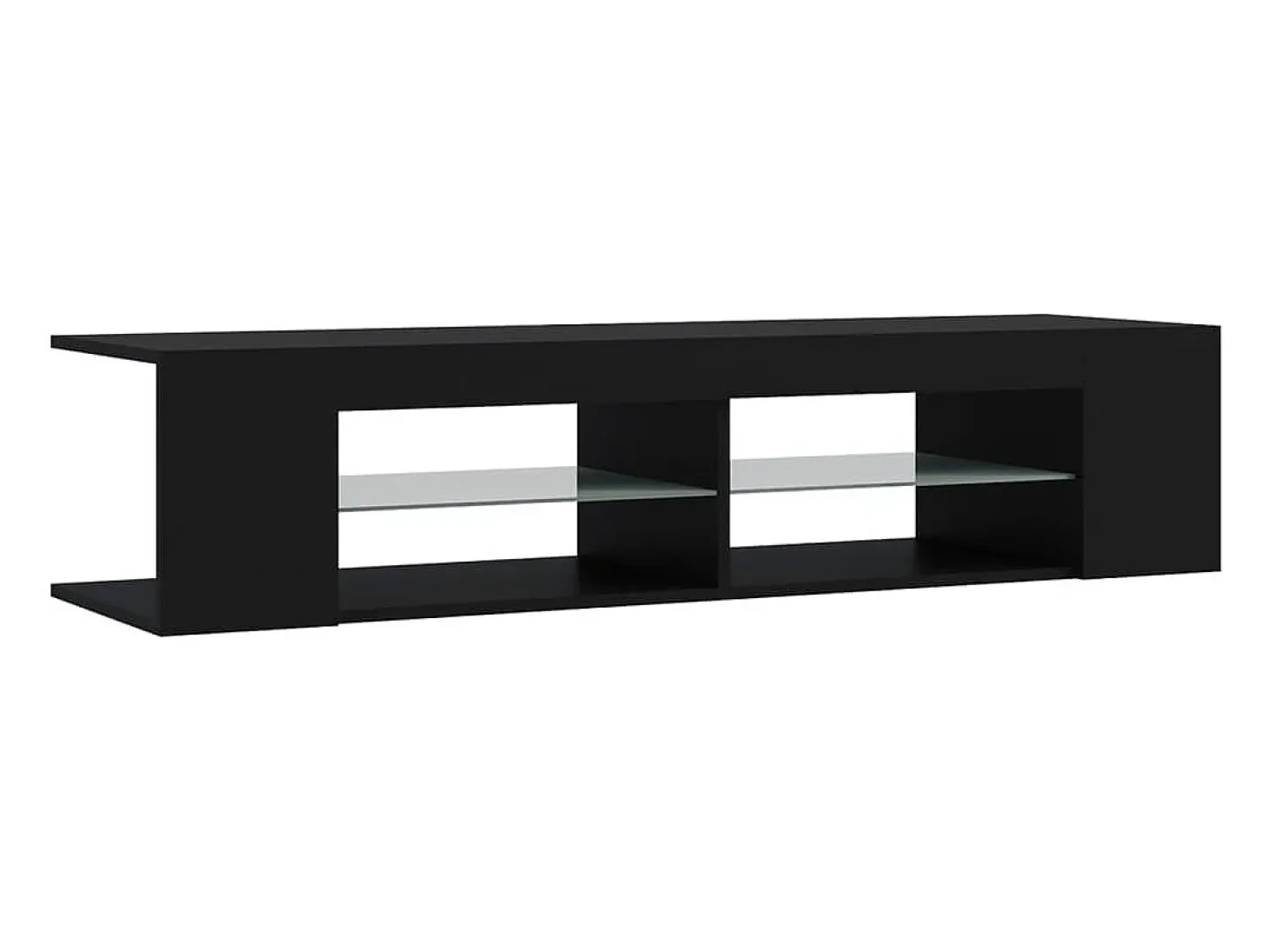 Mueble de TV con luces LED negro 135x39x30 cm