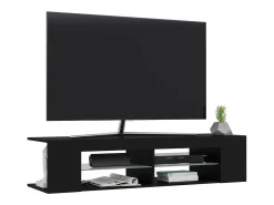 Mueble de TV con luces LED negro 135x39x30 cm