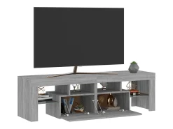 Mueble de TV con luces LED gris Sonoma 140x36,5x40 cm