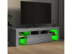 Mueble de TV con luces LED gris Sonoma 140x36,5x40 cm