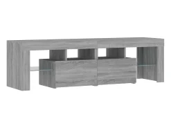 Mueble de TV con luces LED gris Sonoma 140x36,5x40 cm