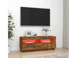 Mueble de TV con luces LED roble ahumado 100x35x40 cm