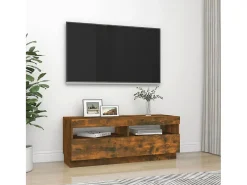 Mueble de TV con luces LED roble ahumado 100x35x40 cm
