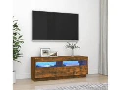 Mueble de TV con luces LED roble ahumado 100x35x40 cm