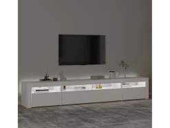 Mueble de TV con luces LED blanco 240x35x40 cm