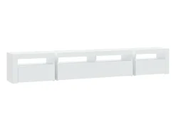 Mueble de TV con luces LED blanco 240x35x40 cm