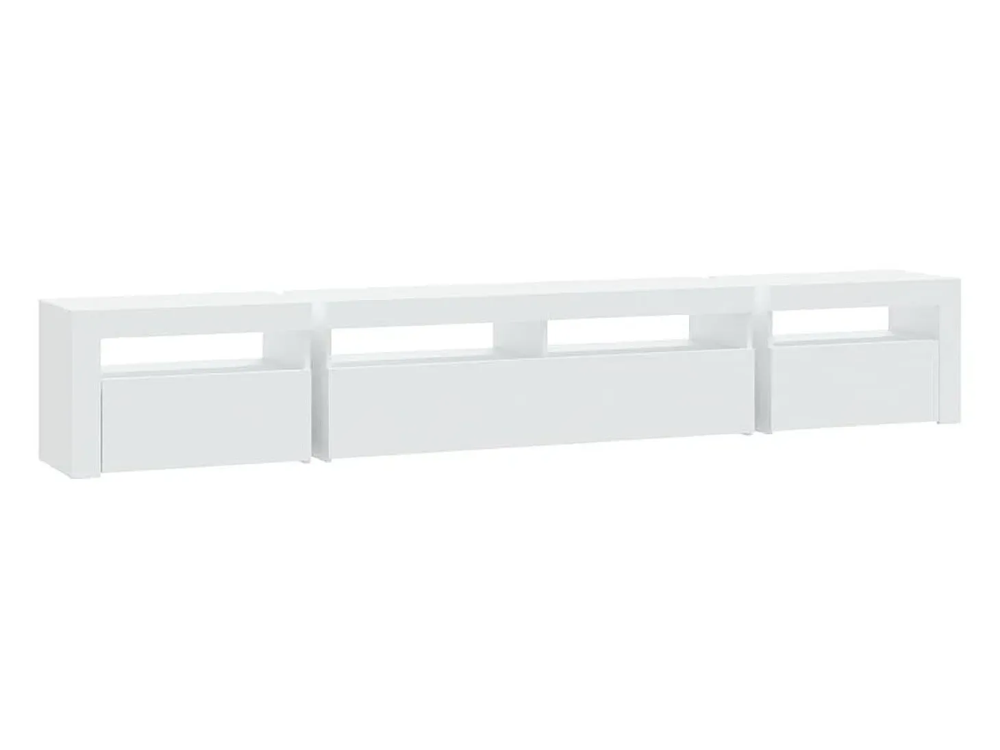 Mueble de TV con luces LED blanco 240x35x40 cm