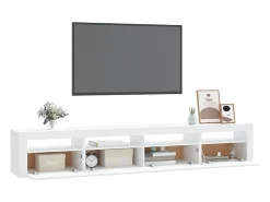 Mueble de TV con luces LED blanco 240x35x40 cm