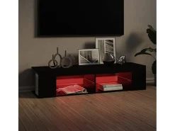 Mueble de TV con luces LED negro 135x39x30 cm ES874679