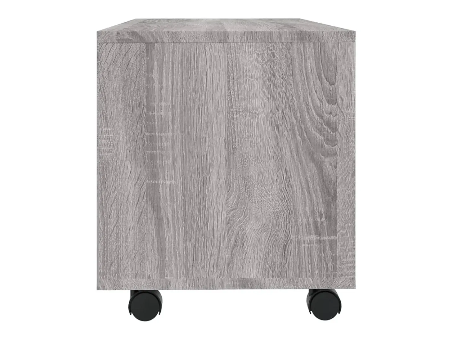 Mueble de TV con ruedas madera contrachapada gris 90x35x35 cm
