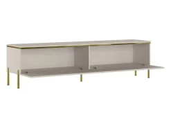 Mueble de TV contemporáneo con 2 puertas - Beige y dorado - VUKIA