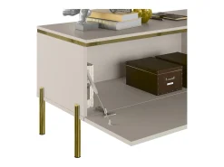 Mueble de TV contemporáneo con 2 puertas - Beige y dorado - VUKIA