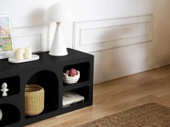 Mueble de TV de diseño con 7 estantes - Color: Negro - LUELA