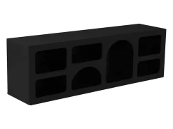 Mueble de TV de diseño con 7 estantes - Color: Negro - LUELA