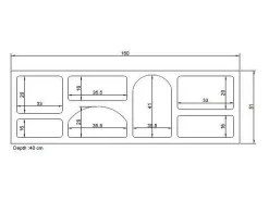 Mueble de TV de diseño con 7 estantes - Color: Negro - LUELA