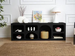Mueble de TV de diseño con 7 estantes - Color: Negro - LUELA