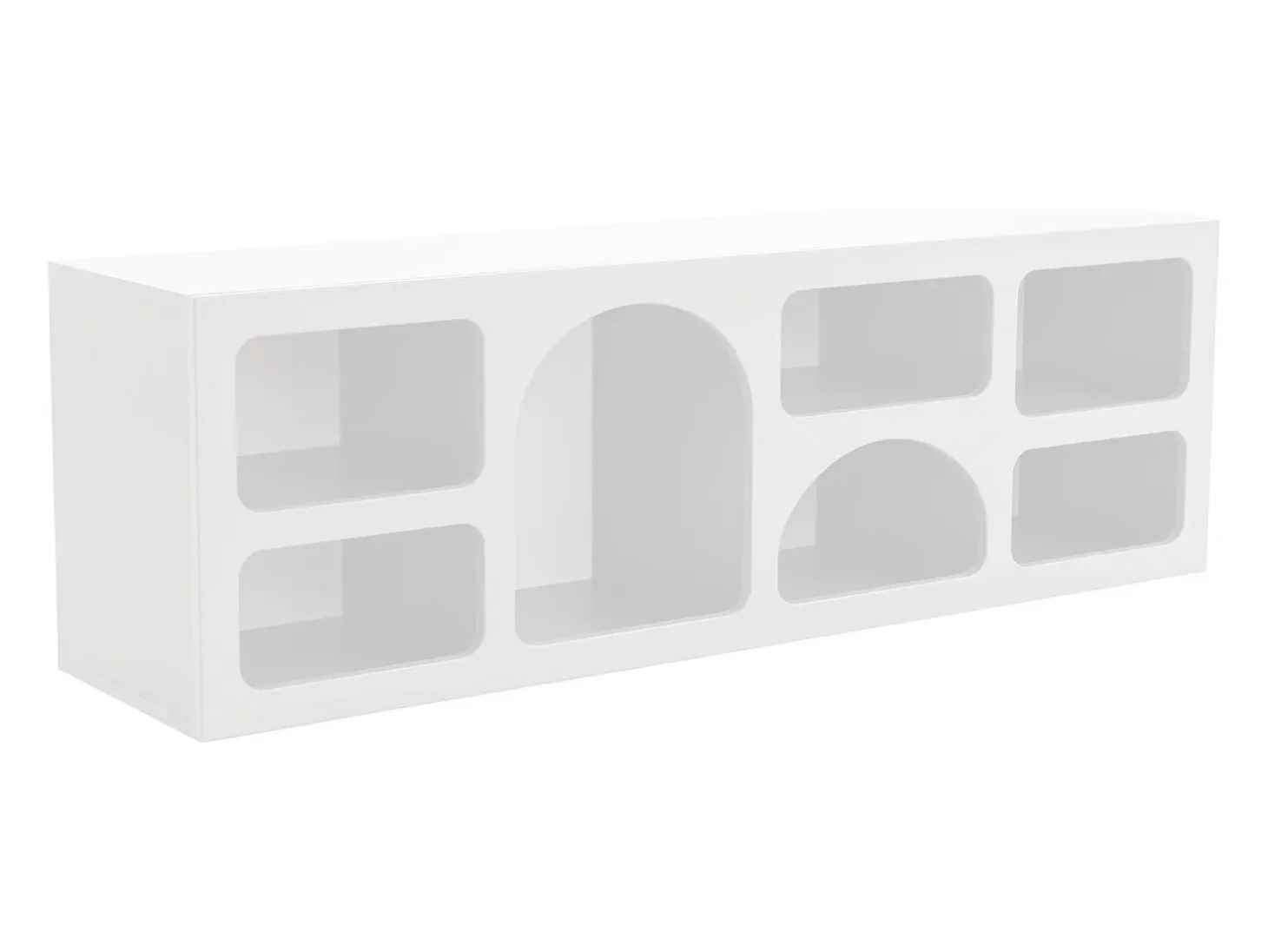 Mueble de TV de diseño con 7 estantes - Color: Blanco - LUELA