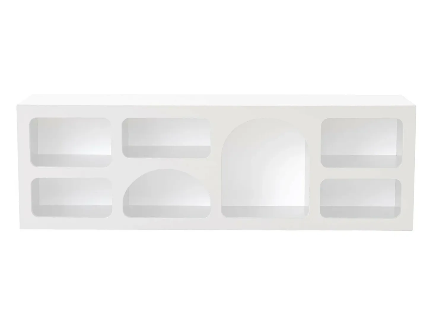 Mueble de TV de diseño con 7 estantes - Color: Blanco - LUELA
