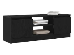 Mueble de TV de madera de roble negro 102x30x36 cm
