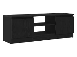 Mueble de TV de madera de roble negro 102x30x36 cm