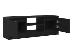 Mueble de TV de madera de roble negro 102x30x36 cm