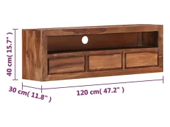 Mueble de TV de madera maciza de Sheesham 120x30x40 cm