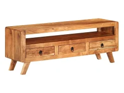Mueble de TV de madera maciza de acacia 110x30x40 cm
