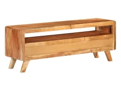Mueble de TV de madera maciza de acacia 110x30x40 cm